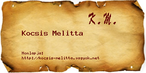 Kocsis Melitta névjegykártya